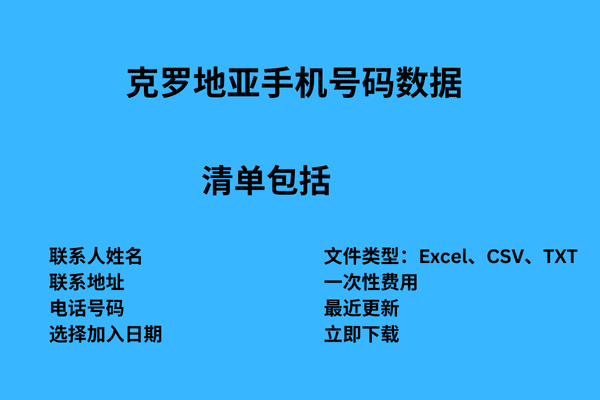 克罗地亚手机号码数据