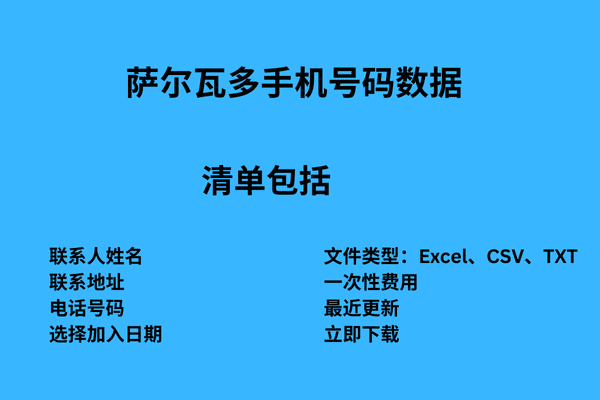 萨尔瓦多手机号码数据