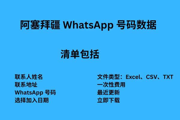 阿塞拜疆 WhatsApp 号码数据